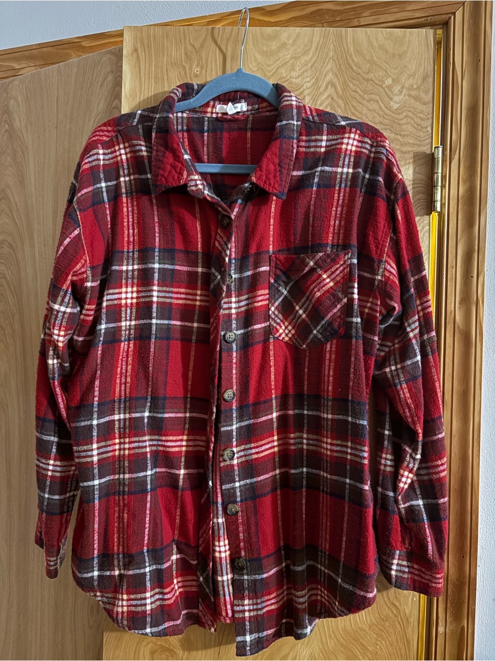 Maurices Red Plaid Button-Down Shirt
